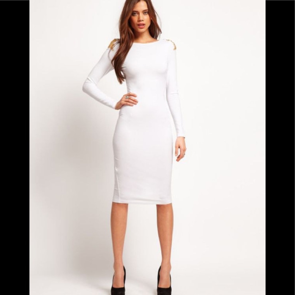 ASOS White Bodycon Midi Dress (Gift with Purchase)